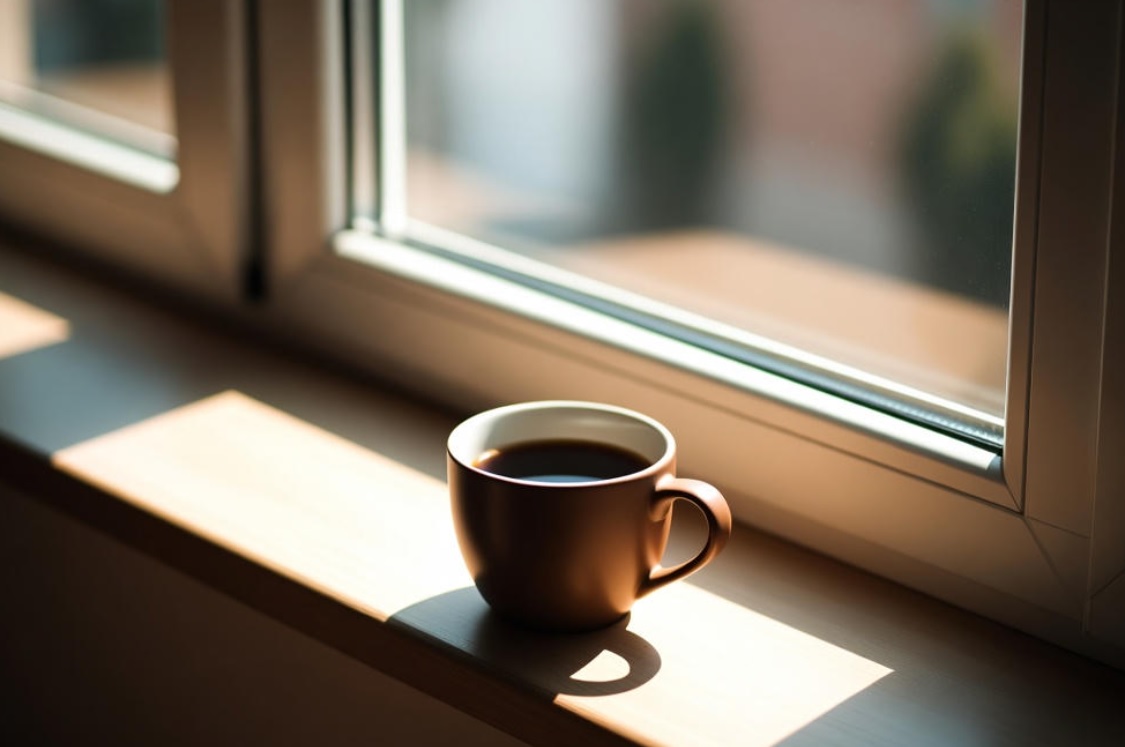 windowsill coffee cup